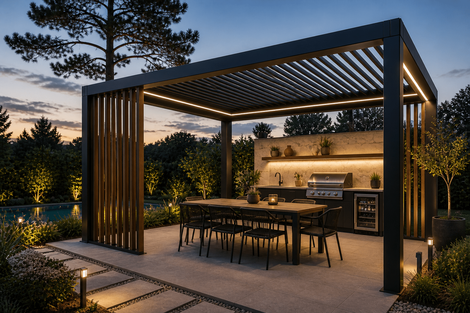 Aluminijumska bioklimatska pergola sa motorom | Aluminum bioclimatic pergola motorized
